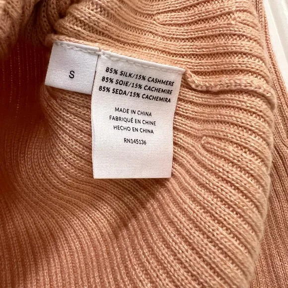 NWT NAADAM Silk / Cashmere Blend Open Back Mockneck - Picture 9 of 10